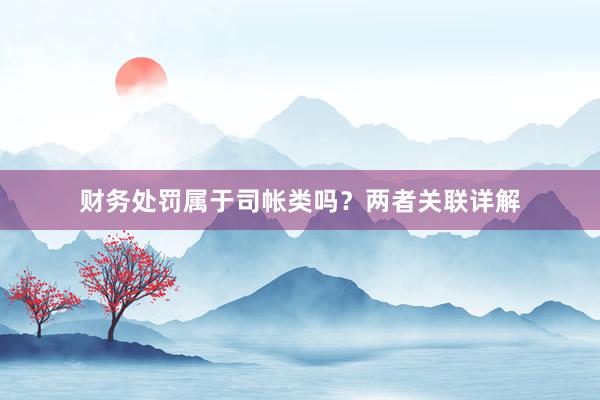 财务处罚属于司帐类吗？两者关联详解