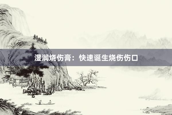 湿润烧伤膏：快速诞生烧伤伤口